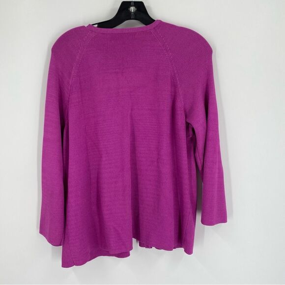 Jones New York Magenta Knit Sweater Cardigan size L - Picture 4 of 4